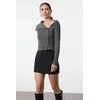Trendyol Anthracite Premium Yarn Knitwear Cardigan