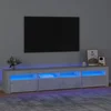 TV ormarić s LED svjetlima siva boja betona 210x35x40 cm