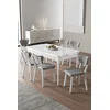 HANAH HOME Rasklopivi trpezarijski sto i stolice (7 delova) Exve White Grey