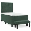 vidaXL vidaXL Box spring postelja z vzmetnico temno zelen 90x190 cm žamet, (20901451)