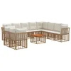 Set vanjskih sofa 11 pcs Prirodna i krema bijela Poliester