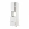 METOD / MAXIMERA Vis.el.pećn. s fiok/2front/2g.fioke, bela/Stensund bela, 60x60x220 cm