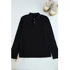 Trendyol Black Slim/Narrow Cut Long Sleeve Basic Polo Neck T-shirt