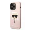 Maska Karl Lagerfeld Liquid Silicone Karl Head za iPhone 14 Pro, Roze