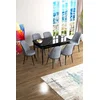 Hanah Home Set Trpezarijski sto i 6 stolica Han, Sivo-crni