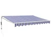 Vidaxl Avtomatsko zložljiva tenda modra in bela 3,5x2,5 m