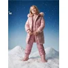 Sinsay - Prošiveni kaput s kapuljačom s veštačkim krznom - pastelno roze
