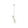 Cordel Pendant Brass 4X20W G9 White Lampshade