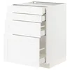 METOD / MAXIMERA Podni element 4 fronta/4 fioke, bela Enköping/bela im. drveta, 60x60 cm