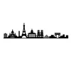 Opviq Zidna dekoracija Paris Skyline, 120x29 cm, 1.5 mm, Crna