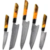 Set damaškovih kuhinjskih noževa KU-38063 - Narančasta KP38063