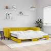 Vidaxl Izvlečna dnevna postelja rumena 100x200 cm žamet