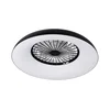 Kanlux 46371 - LED RGBW prigušiva svetiljka sa ventilatorom PLAVE PAN LED/48W/230V CCT crna + daljinski upravljač