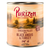 Varčno pakiranje Purizon 24 x 800 g - Govedina Black Angus & puran s sladkim krompirjem in brusnicami