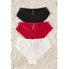 Trendyol Curve Black-Ecru-Red Soft Lace Plus Size Panties