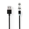 Nedis CCGB60630BK20 - Kabel USB 2.0 | Vtič USB Micro-B / vtič USB-C | 10 W | 2,00 m | okrogel | črn