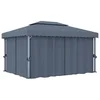 Vidaxl Paviljon z zaveso 4x3 m antraciten aluminij