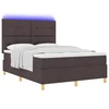 LED Box Spring Krevet Tamno smeđa 160 x 200 cm tkanina