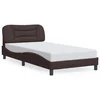 vidaXL Posteljni okvir z vzglavjem temno rjav 100x200 cm blago