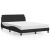 Krevet s madracem Dover crni 140 x 190 cm baršunasti