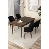 Hanah Home Set Trpezarijski sto i 4 stolice Arp, Braon-crni
