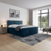 Livetastic BOXSPRING POSTELJA 180 cm  x 200 cm , les, kovina, umetna masa, tekstil modra