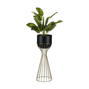 Metalna saksija za cvece LOFT 56x20 cm zlatna/crna