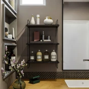 Hanah home Zidna polica Crno-Mermer