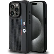 BMW Perforated Tricolor Line ovitek za iPhone 15 Pro - črn