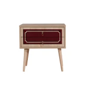 HANAH HOME Two 621 Nocni stocic, 2 fioke, 60x61x40cm, Krem-bordo