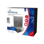 MediaRange Ovitek za 1 CD 5,2 mm + pladenj črn 10 kosov