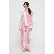 Pižama Lauren Ralph Lauren ženska, roza barva