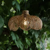 PR Home Zunanja viseča svetilka Belle, naravni ratanski, O 43 cm, vtič IP44 - svetlo leseno