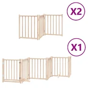 Vidaxl Ograda za pse z vrati zložljiva 12 panelov 600 cm topolovina