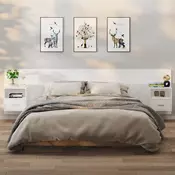 Vidaxl vidaXL Stenske nočne omarice, komplet 2 kosov, bele