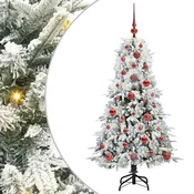 Vidaxl Umetno Zložljivo Božično Drevo z stojalom Bela 120 cm PE in PVC