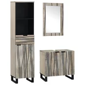 vidaXL Komplet pohištva za kopalnico 3 pcs Bela 38 x 33 x 160 cm