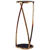 Casa Padrino luxury side table gold/black A� 35 x H. 90 cm - Round stainless steel flower table with tinted glass tops - Living room furniture - Luxury furniture