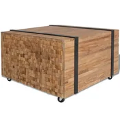 Vidaxl Stranska mizica iz tikovine 60x60x38 cm