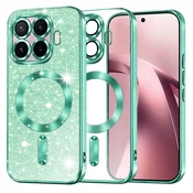 TPU gel ovitek Techsuit Luxury Glitter MagSafe za Xiaomi 17T - light green