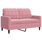 Vidaxl Kavč dvosed roza 120 cm žamet