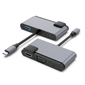 INF 5-v-1 USB-C zvezdišče s HDMI, VGA, USB 3.0, zvokom in polnjenjem PD, (21778806)