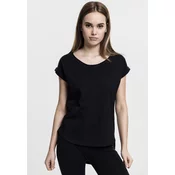 Womens long back T-shirt in the shape of Slub in black color