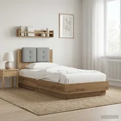 vidaXL Okvir postelje z naslonjalom Artisan hrast 80 x 200 cm