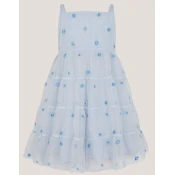 Monsoon Haljina za devojcice Thea Embroidered Dre, Plava