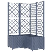 Vrtna sadilica s rešetkom plava siva 80 x 80 x 136 cm PP