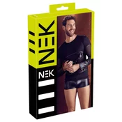 NEK - moška majica z dolgimi rokavi in križnimi trakovi (črna) - XL