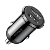 BASEUS GRAIN PRO punjac za automobil s 2 USB prikljucka (24W, brzo punjenje) CRN CCALLP-01