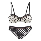 LASCANA Bikini temno rumena/črna/bela