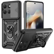 GS Oklepni ovitek za Motorola Moto G56 5G, CamShield Slide, črn